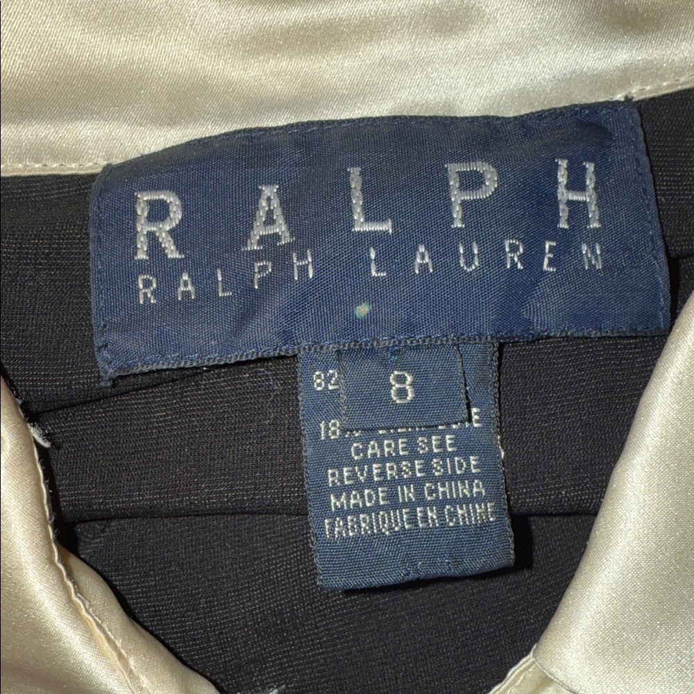 Ralph Lauren Vintage Black Velvet Blouse with Ivory Silk Collar & Cuffs SZ 8 - Picture 7 of 10